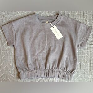 Rylee + Cru Short Sleeve Cropped Tee in Dusty Lavender